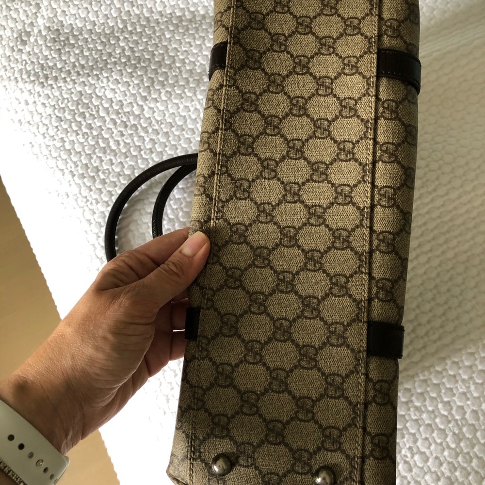 GG Supreme Tan on Brown tote - Picture 3 of 9